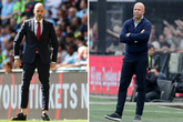 Erik ten Hag (l) en Arne Slot. © Getty Images
