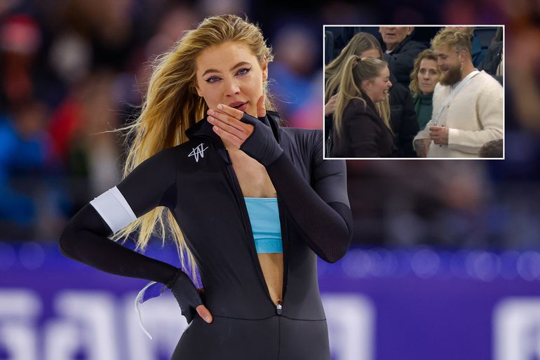 Bijzondere steun voor Jutta Leerdam: zenuwachtige Jake Paul moedigt topschaatsster aan op NK sprint