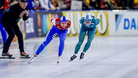Joy Beune in actie tegen Marijke Groenewoud op het OKT © Getty Images