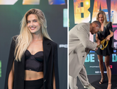 Atlete Alica Schmidt tijdens de première van de nieuwe Bad Boys-film © Getty Images, Instagram., beeldbewerking Sportnieuws.nl