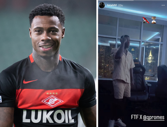 Quincy Promes laat zich voor het eerst zien na verlaten van gevangenis in Dubai