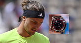 Alexander Zverev loopt rond met heel bijzonder klokje. © Getty Images en screenshot Eurosport