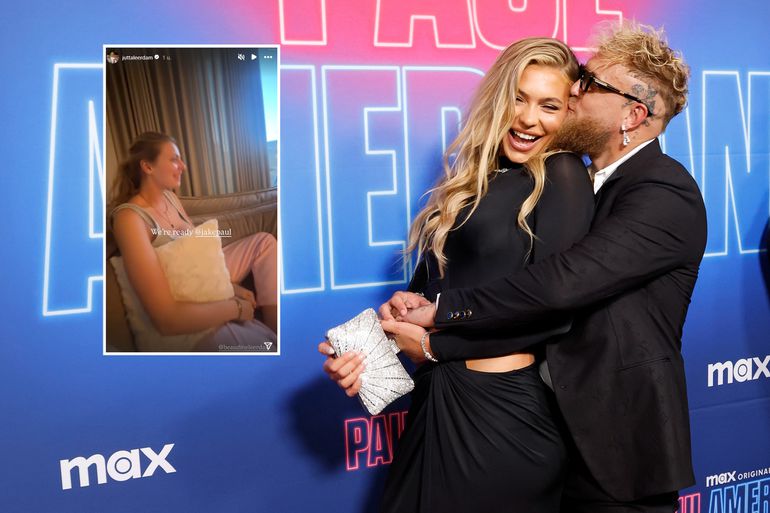 Topschaatsster Jutta Leerdam gaat met zussen uit haar dak tijdens gevecht van verloofde Jake Paul: 'Go Jakey'