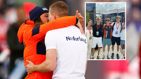 Topschaatsers Joep Wennemars en Suzanne Schulting moedigen landgenoot aan tijdens 'familie-uitje'