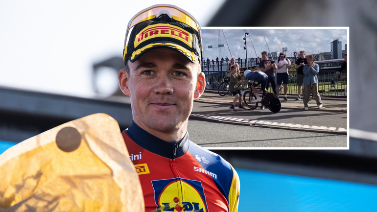 Topwielrenner Mads Pedersen scheert langs kind en pakt op miraculeuze wijze de Deense titel