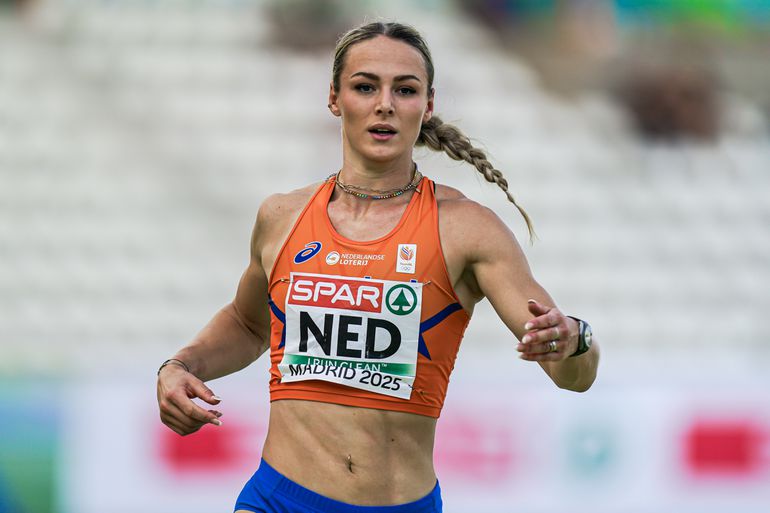 Topatlete Lieke Klaver valt tegen tijdens bloedheet EK, Spaanse verbreekt record Dafne Schippers in Madrid