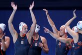 Nederlandse waterpolosters. Getty Images