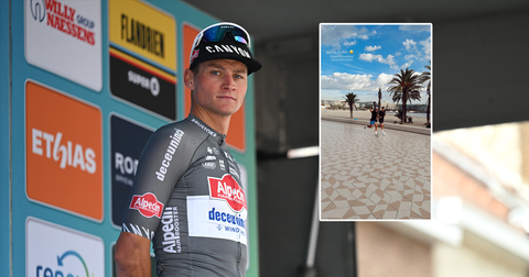 Mathieu van der Poel duikt op met olympisch kampioen tijdens ingelaste pauze, vriendin Roxanne Bertels ligt dubbel: 'Sportjunkies'