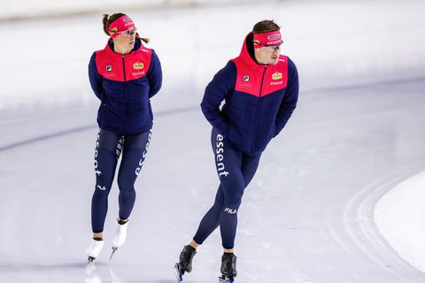 Schaatskoppel Suzanne Schulting en Joep Wennemars in vorm voor NK afstanden: 'Mooi eerste meetmoment'