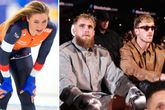 Jutta Leerdam, Jake (m) en Logan Paul. © Getty Images