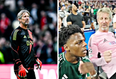 Edwin van der Sar en IShowSpeed. Getty Images, beeldbewerking Sportnieuws.nl