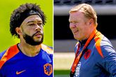 Memphis Depay en bondscoach Ronald Koeman. © Getty Images
