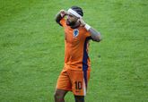 Memphis Depay na zijn 44e goal voor Oranje. © AP