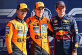 Lando Norris, Oscar Piastri en Max Verstappen na de kwalificatie van de Grand Prix van Zandvoort ©Getty