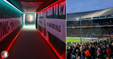 De spelerstunnel van Feyenoord is omgetoverd voor De Klassieker. © Getty Images