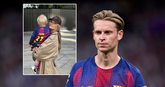 Frenkie de Jong kreeg hoog bezoek in de wedstrijd tegen Real Madrid. © Getty Images en Instagram