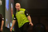 Michael van Gerwen moest hard werken om Jeffrey de Graaf te verslaan. ©PDC