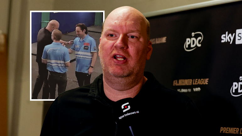 Vincent van der Voort legt met zijn zoon eigen fans over de knie bij Dutch Open Darts