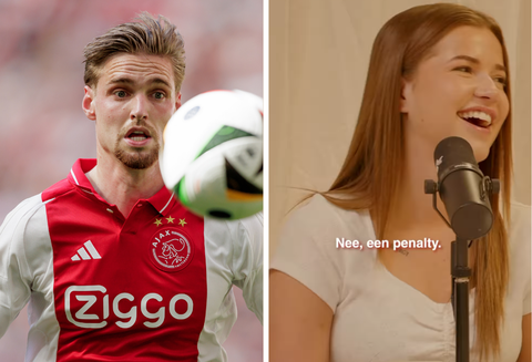 Vriendin Kenneth Taylor bang voor potje voetbal met Ajacied: 'Krijg ik die bal in m'n maag'