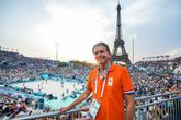 Pieter van den Hoogenband bij het beachvolleybal (Getty Images)