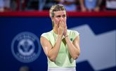 Eugenie Bouchard vol emoties na haar definitieve afscheid van het toptennis. ©Getty Images