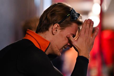 Topshorttracker Jens van 't Wout bekent schuld na aanvaring met landgenoot: 'Heb het er moeilijk mee'
