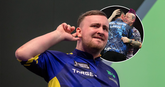 Luke Littler, inzet Luke Humphries en Peter Wright. © PDC Darts