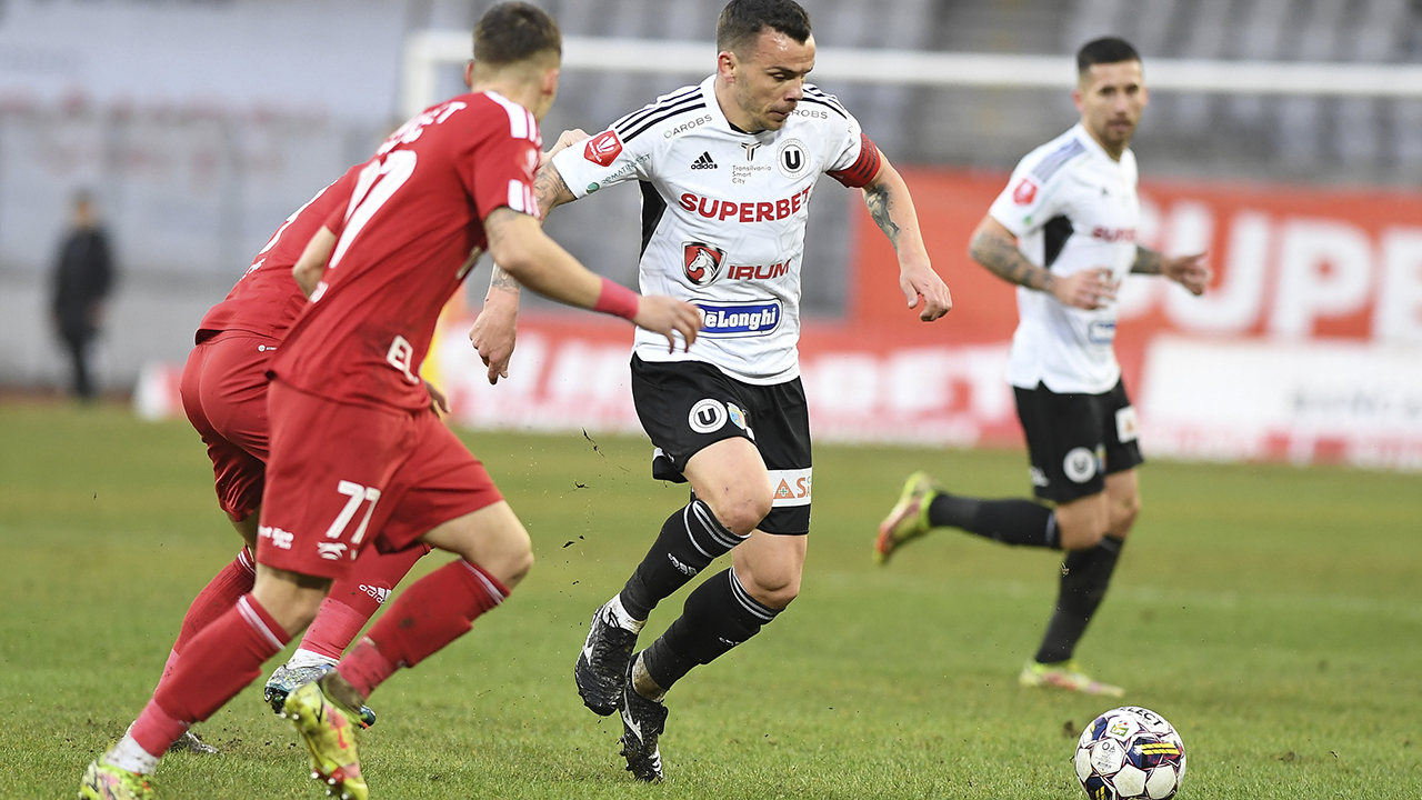 U Cluj - FC Hermannstadt 1-0. Gazdele deschid scorul pe final de meci