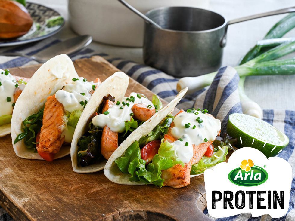 Такоси със сьомга и котидж Arla Protein®