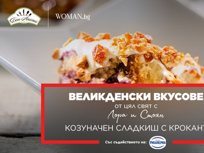 Козуначен сладкиш с крокан