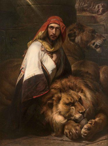 Даниил и лъва, худ. Харас Верне, източник: Wikipedia