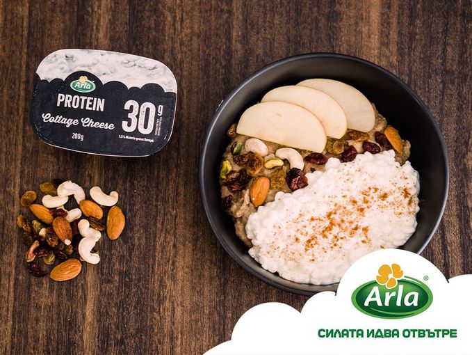 Овесени ядки с котидж сирене Arla Protein®