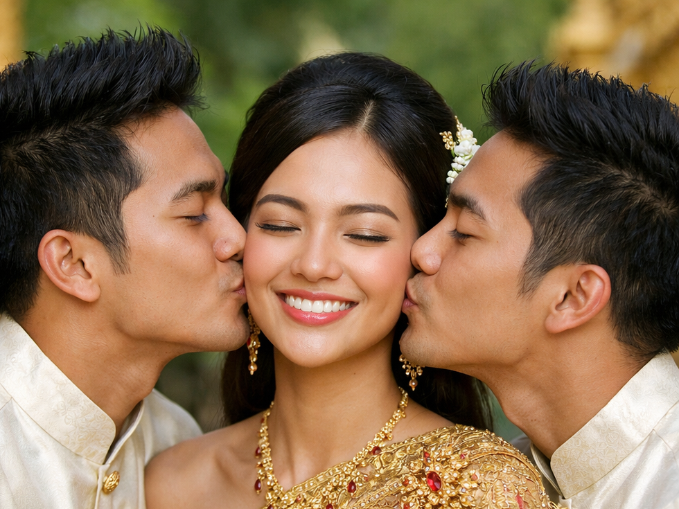 Тайландка се влюби в близнаци: Ето как живеят тримата