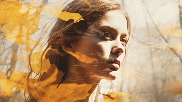 Октомври, жена, есен