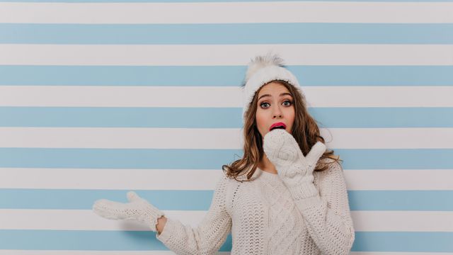 Жена, зима, внимание