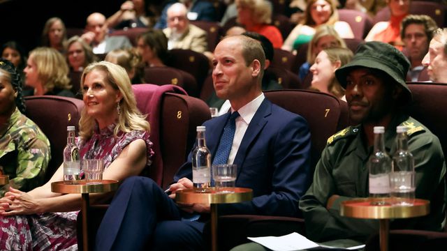 Херцогиня Софи Есекс и принц Уилям по време на премиерата на документалния филм Rhino Man, юни 2023 г.
