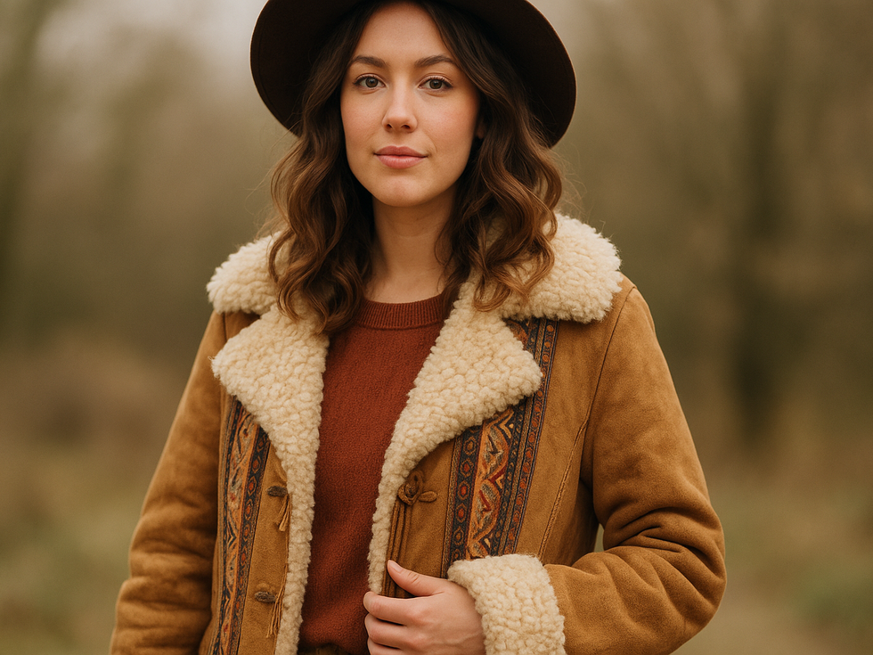 Основната тенденция за зима 2026: палто от агнешка кожа в стил бохо-шик