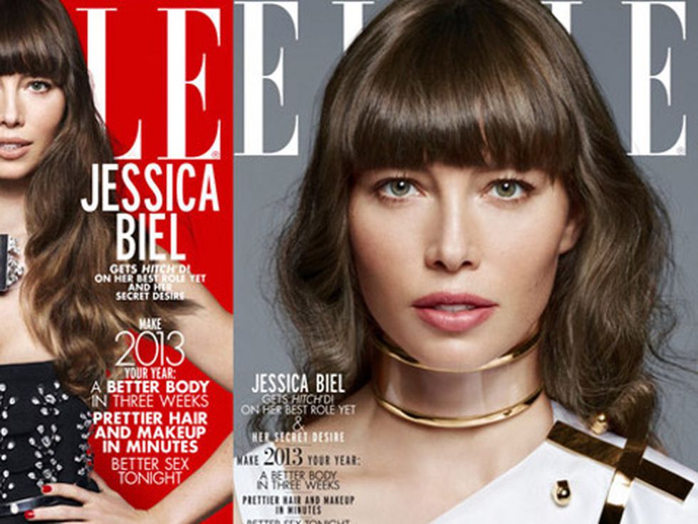 Джесика Бийл за януарския Elle
