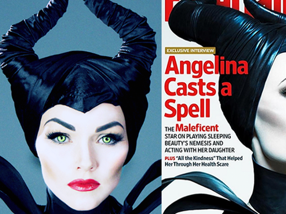 Грим като на Анджелина Джоли от филма Maleficent