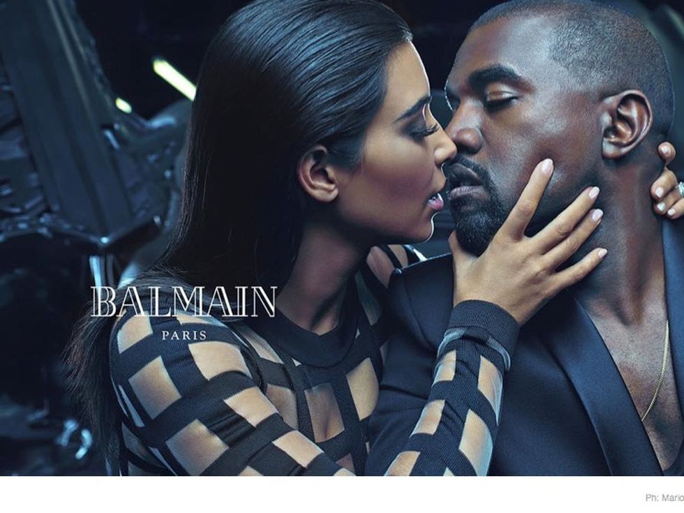 Ким и Кание се разгорещиха във фотосесия за Balmain
