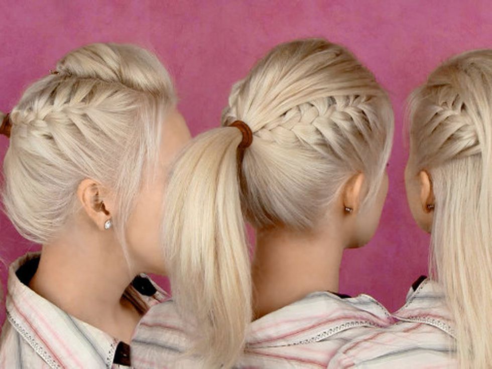 Прически с рибена кост