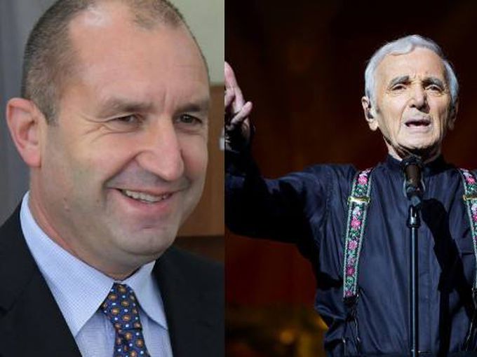 Румен Радев ще поднесе цветя на Шарл Азнавур
