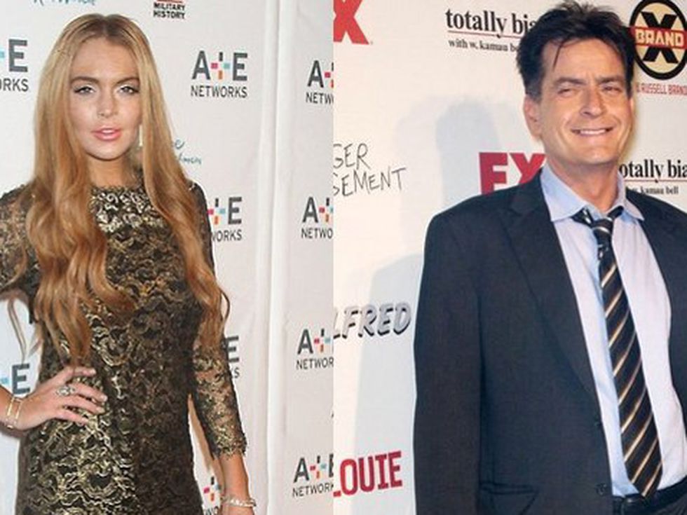 Линдзи Лоън отказа да целува Чарли Шийн