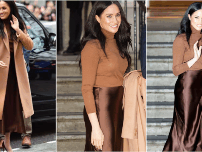 Меган Маркъл изглежда зашеметяващо в пола на Massimo Dutti