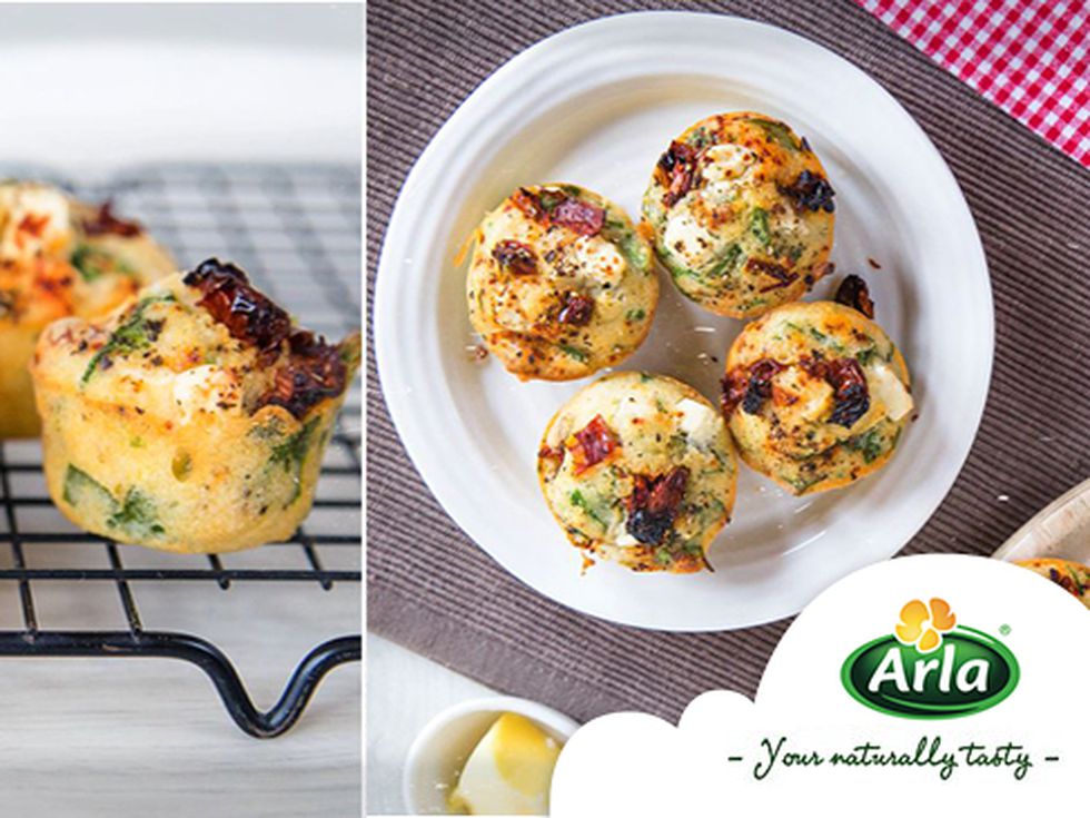 Мъфини със спанак и Arla Mozzarella