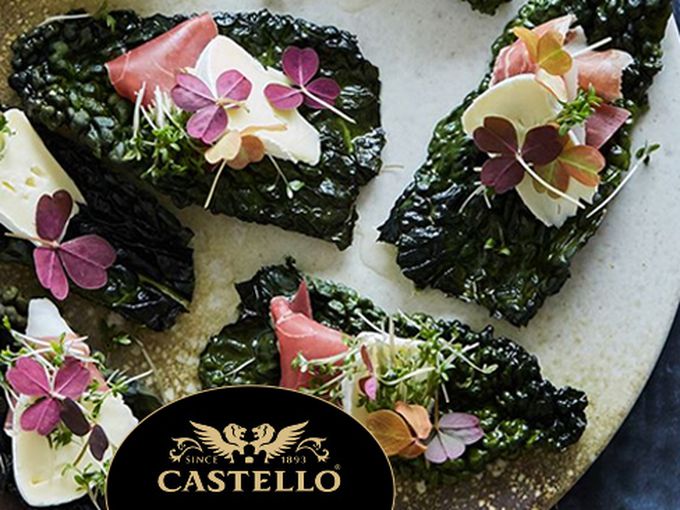 Чипс от кейл с прошуто, Castello бри и кресон