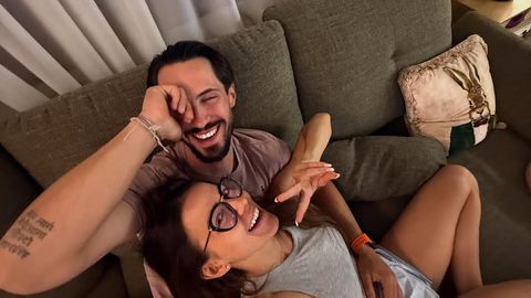 Актьорът и тв водещ Наум Шопов и съпругата му Теа