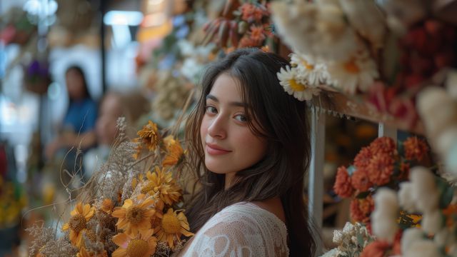 Жена с цветя