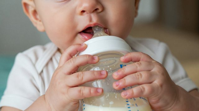 Бебе с адаптирано мляко