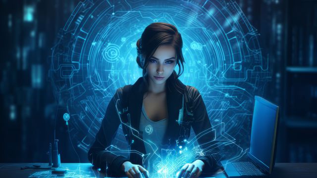 Жена, компютър, изкуствен интелект